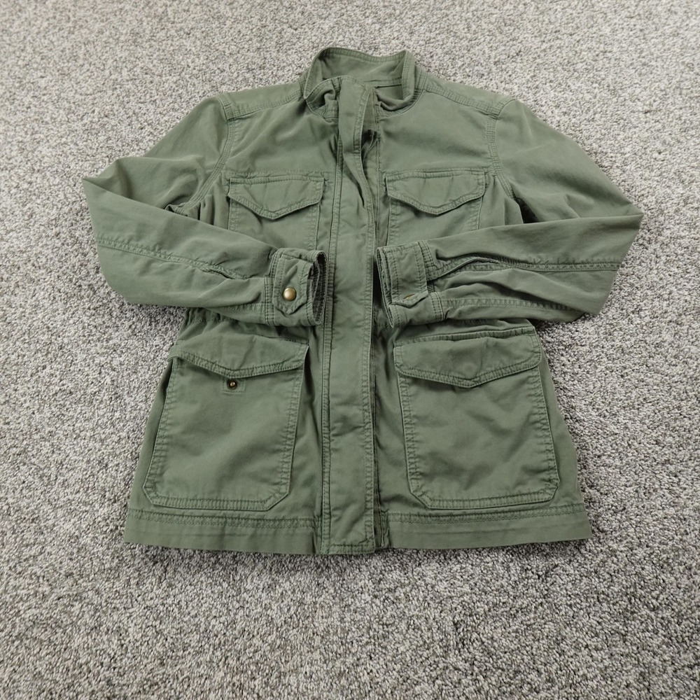 Gap Jacket Womens XS Petite Green Utility Military Army Field Twill Safari Coat